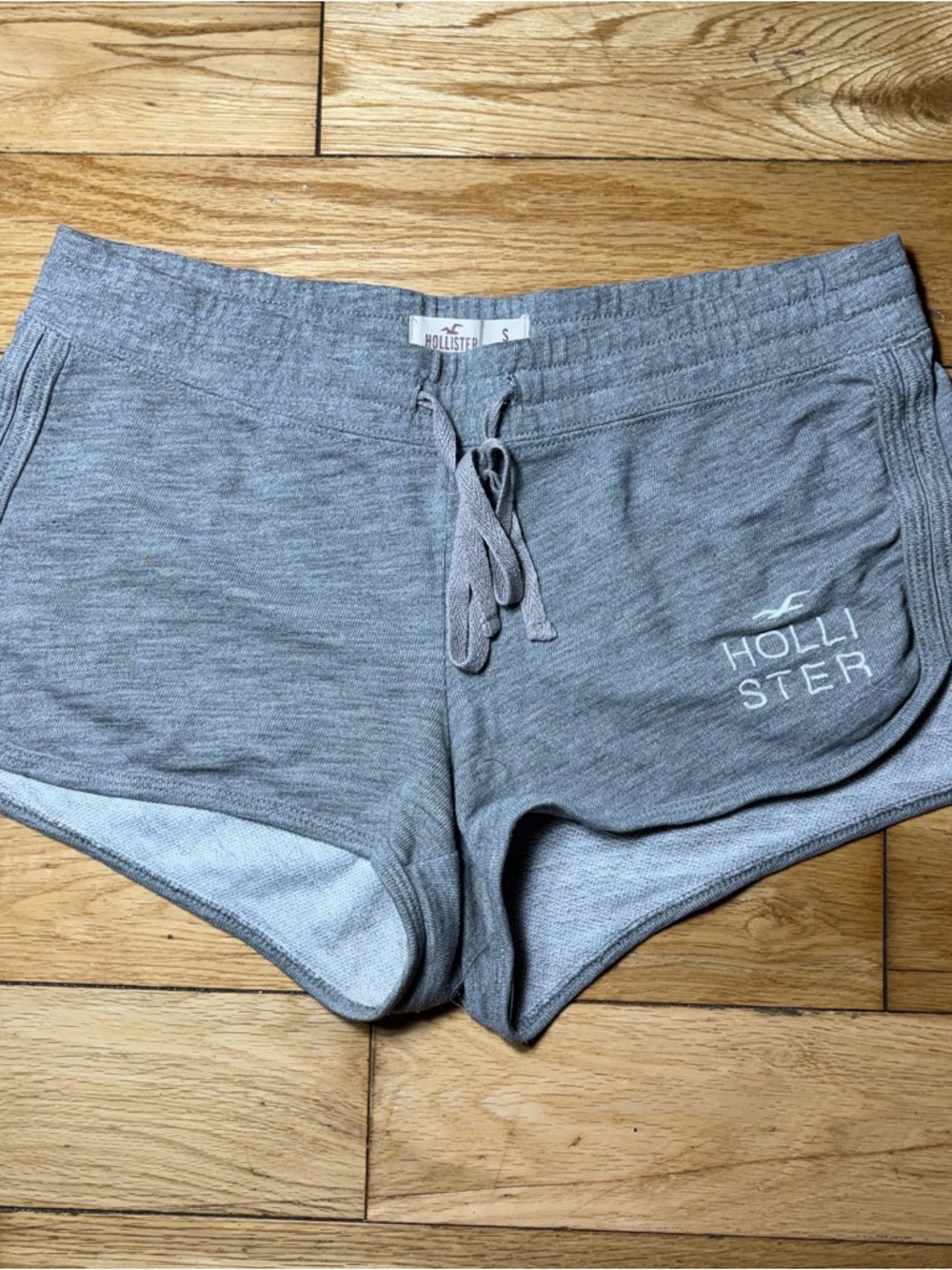 Hollister Gray Lounge Shorts Drawstring Logo Size Small